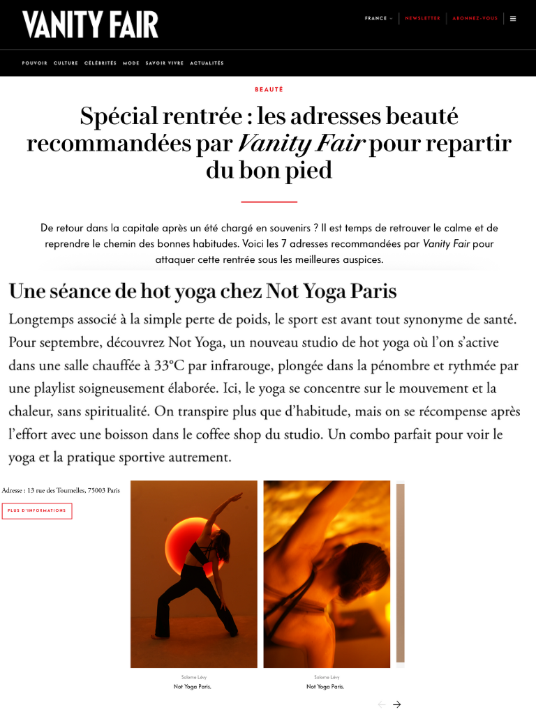 Vanity fair Not yoga